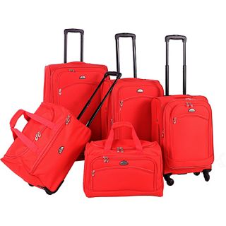 South West Collection 5 Piece Luggage Set Red   American Flyer Lu
