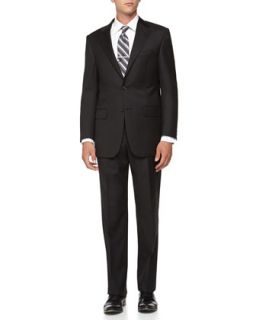 Two Button Wool Suit, Black