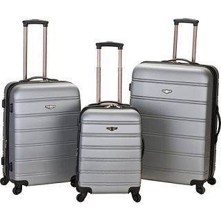 3 Piece Carnival Hardside Spinner Set Silver   Rockland Luggage