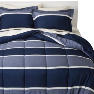 Room Essentials Classic Stripe Bed In A Bag   Dark Blue (Twin)