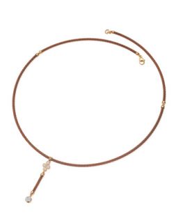Bronze Cable Diamond Cluster Pendant Necklace