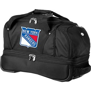 NHL New York Rangers 22 Drop Bottom Wheeled Duffel Bag Bla