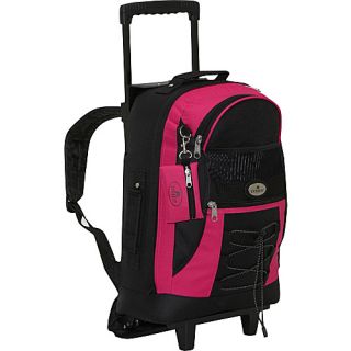 Wheeled Backpack with Bungee Cord   Hot Pink