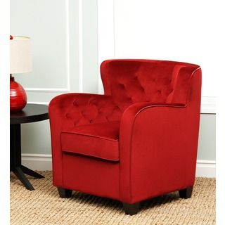 Abbyson Living Messana Ruby Red Microsuede Armchair