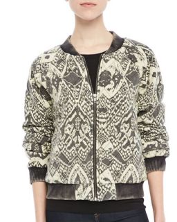 Womens Quilted Printed Bomber Jacket   Free People