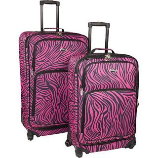 Fashion Zebra 2 Piece Spinner Set Pink Zebra   U.S. Traveler Lugga