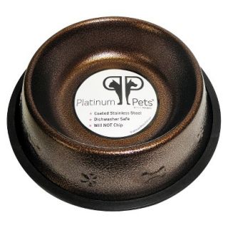 Platinum Pets Stainless Steel Embossed Non Tip Dog Bowl   Copper Vein (3 Cup)