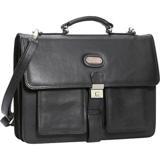 Manhattan Leather Briefcase   Black