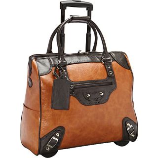 Laser Cut 15.6 Laptop Rollerbrief Caramel   Cabrelli Wheeled Business