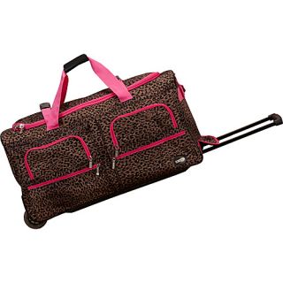 Voyage 2 30 Rolling Duffel Pink Leopard   Rockland Luggage Lar