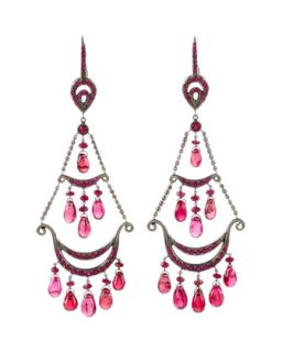 Red Spinel & Ruby Chandelier Earrings