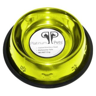 Platinum Pets Stainless Steel Embossed Non Tip Dog Bowl   Corona Lime (3 Cup)