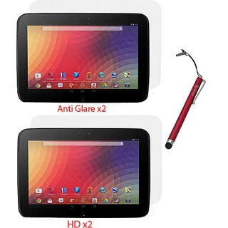 4 Pk Screen Protectors w/ Stylus for Google Nexus 10 Red   rooCASE Lapto
