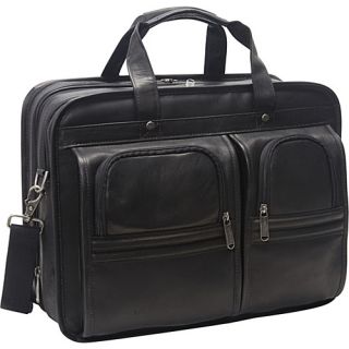 Wall Street Colombian Leather Expandable Laptop Brief Bl