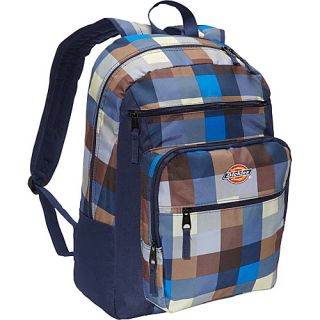 Double Deluxe Backpack Buffalo Plaid Blu/Tan   Dickies Laptop Backpacks