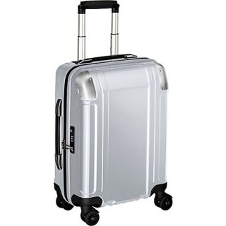 Geo Polycarbonate Carry On 4 Wheel Spinner Travel Case Silver  