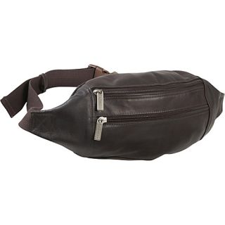 Dual Zip Pocket Waist Bag CafÃ©   Le Donne Leather Waist Packs
