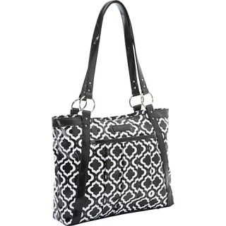 Womens Pleated Laptop Tote   EXCLUSIVE COLOR Black & White Moroccan