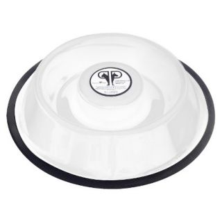 Platinum Pets Stainless Steel Non Embossed Slow Eating Bowl   White