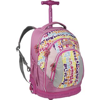 Sweet Kids Rolling Backpack (Kids ages 5 9) Squares Neon   J Wo