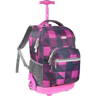 J World Sunrise Rolling Backpack   Block Pink