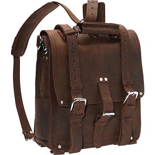 Tall Leather Backpack Brief Dark Brown   Vagabond Traveler Non