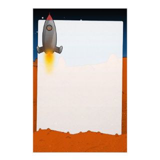 Mars Rocket Stationery Design