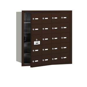 Salsbury Industries Bronze USPS Access Front Loading 4B Plus Horizontal Mailbox with 20A Doors (19 Usable) 3620ZFU