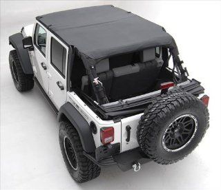 Smittybilt 94635 Extended Bikini Top Combo   Includes Black Diamond Top # 94635 and Windshield Channel # 90105 to fit Jeep JK Unlimited 2010 14 Automotive