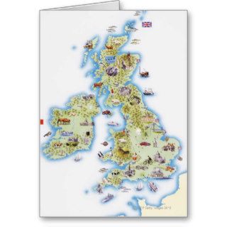 Map of British Isles Greeting Cards