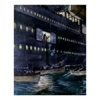 RMS Titanic After the Lifeboats Were Lowered Posters