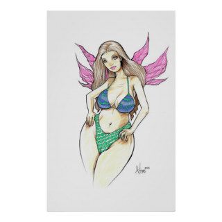 Pink Fairy Wings Poster