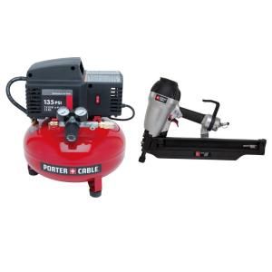 Porter Cable 3 1/2 in. Round Head Framing Nailer and Compressor Combo FR350BPCFP02003