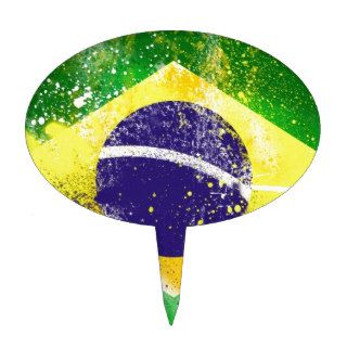 Brasil flag paint. cake topper