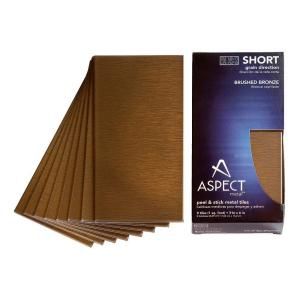 Aspect 3 in. x 6 in. Brushed Bronze Short Grain Metal Decorative Wall Tile A53 53