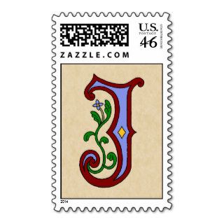 Illuminated "J" Postage Stamps