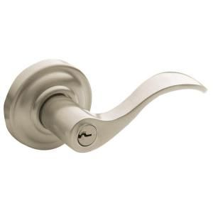 Baldwin Wave Satin Nickel Right Handed Entry Lever 5255.150.RENT