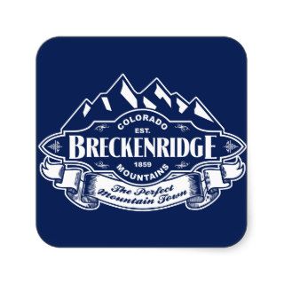 Breckenridge Mountain Emblem Silver Stickers