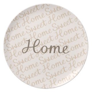 Home Sweet Home Script Design in Browns Party Plates