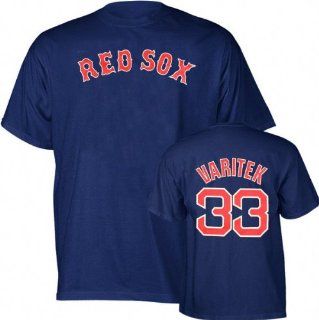 Jason Varitek Majestic Name and Number Boston Red Sox T Shirt  Sports Related Merchandise  Sports & Outdoors
