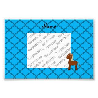 Personalized name horse blue moroccan photo art