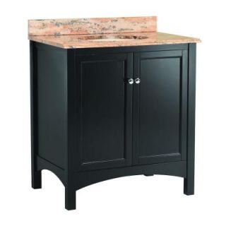Foremost Haven 31 in. W x 22 in. D Vanity in Espresso and Vanity Top with Stone Effects in Bordeaux TREASEB3122