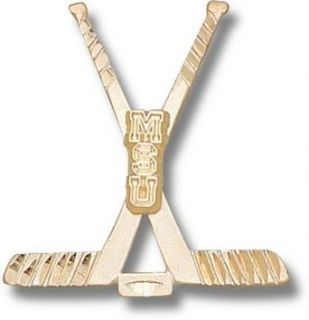 Michigan State Spartans "MSU Hockey Sticks" Pendant   10KT Gold Jewelry Clothing