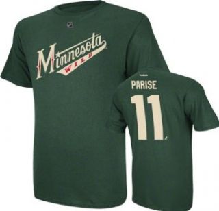 Zach Parise Minnesota Wild Green Jersey Name And Number T Shirt XX Large  Sports Fan T Shirts  Clothing