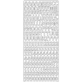 Alphabet & Numbers Peel Off Stickers 4"X9" Sheet Gold