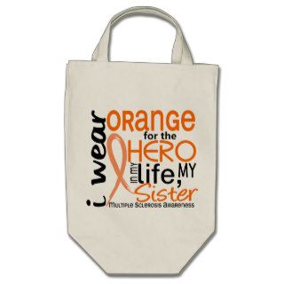 Orange For Hero 2 Sister MS Multiple Sclerosis Canvas Bag