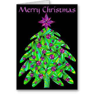 Abstract Art Christmas Tree Holiday Greeting Card