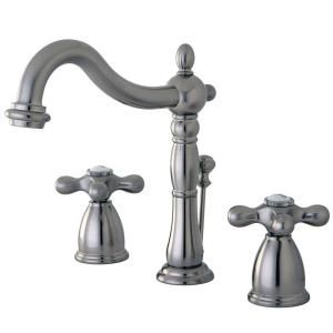 Kingston Brass Victorian 8 in. Widespread 2 Handle Bathroom Faucet in Satin Nickel HKB1978AX