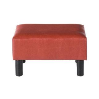 Adrian Red Rectangular Faux Leather Ottoman 2059815