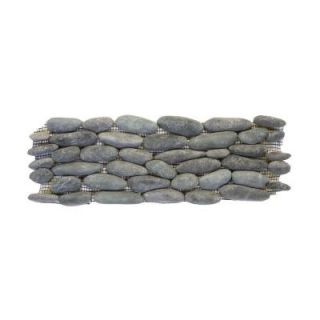 Solistone Standing Pebbles Cascade 4 in. x 12 in. x 15.875mm   19.05 mm River Rock Mesh Mounted Mosaic Wall Tile (6 sq. ft./case) 3002